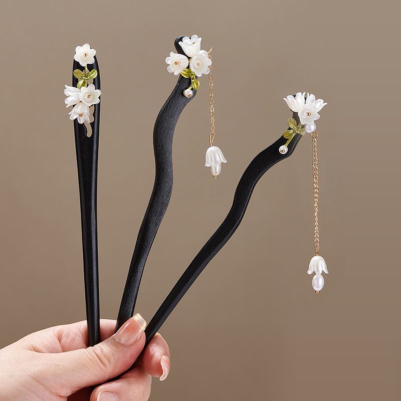 Wooden Flower Hairpin Vintage  - Vintage Jewelry Collection ulasan dan harga
