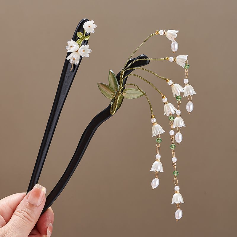 Wooden Flower Hairpin Vintage  - Vintage Jewelry Collection ulasan dan harga