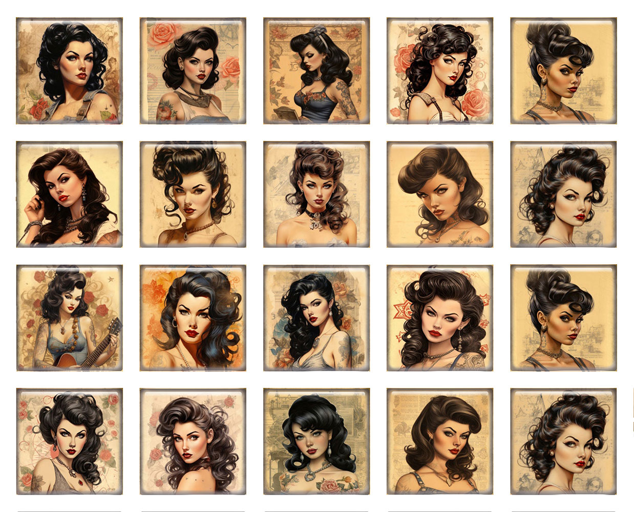 Random Mixed Round/Oval/Square - Vintage Jewelry Collection ulasan dan harga