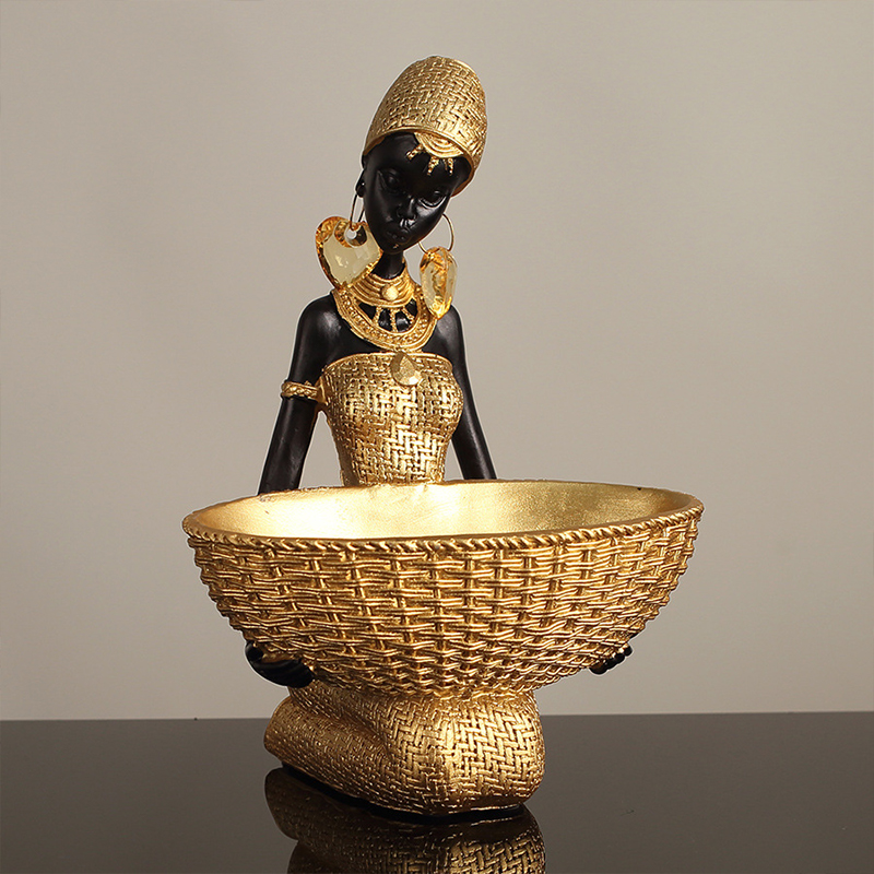 African Girl Holding A Plate S - Vintage Collectible Furniture ulasan dan harga