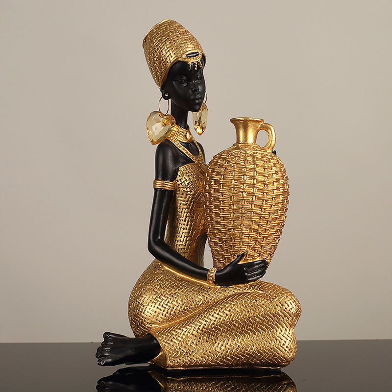 African Girl Holding A Plate S - Vintage Collectible Furniture ulasan dan harga