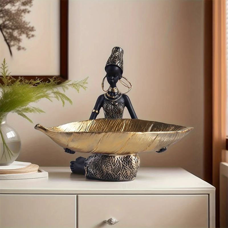 African Girl Holding A Plate S - Vintage Collectible Furniture ulasan dan harga