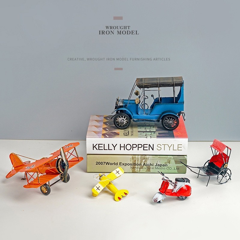 Vintage Retro Metal Plane Moto - Vintage Collectible Furniture ulasan dan harga