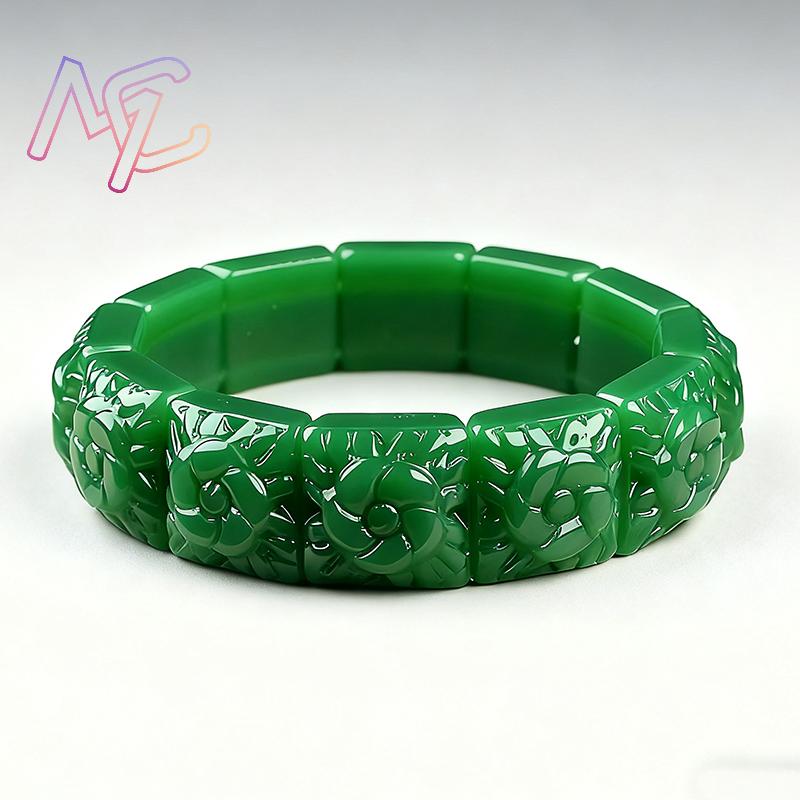 Real Jade Flower Bracelet Bang - Vintage Jewelry Collection ulasan dan harga