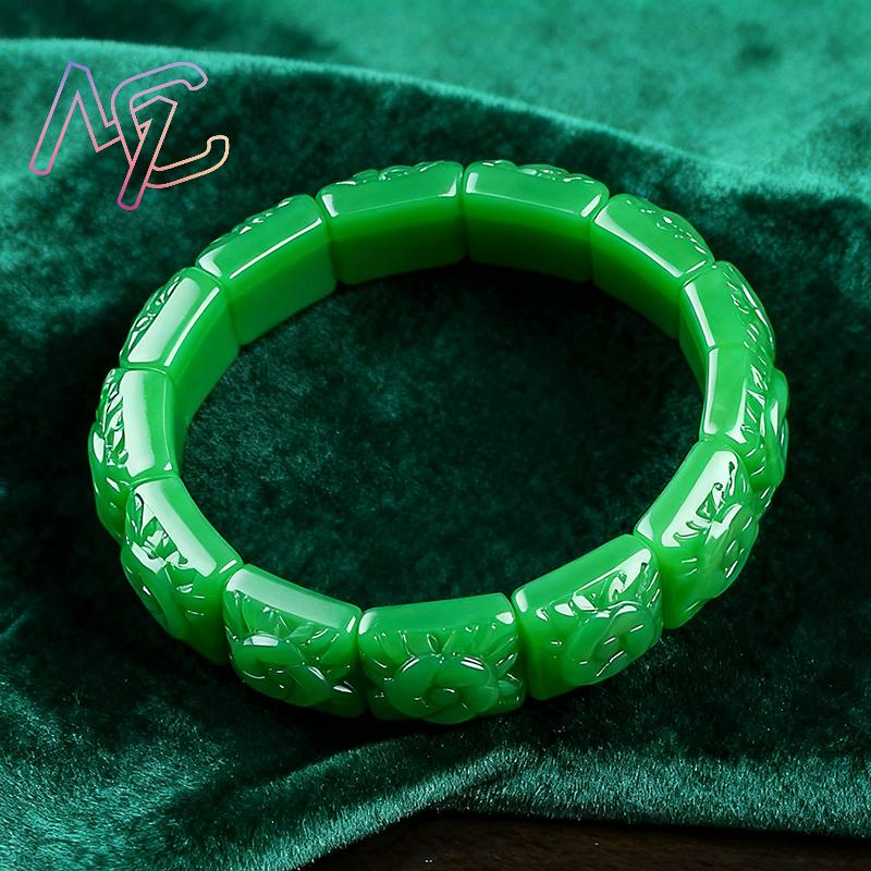 Real Jade Flower Bracelet Bang - Vintage Jewelry Collection ulasan dan harga