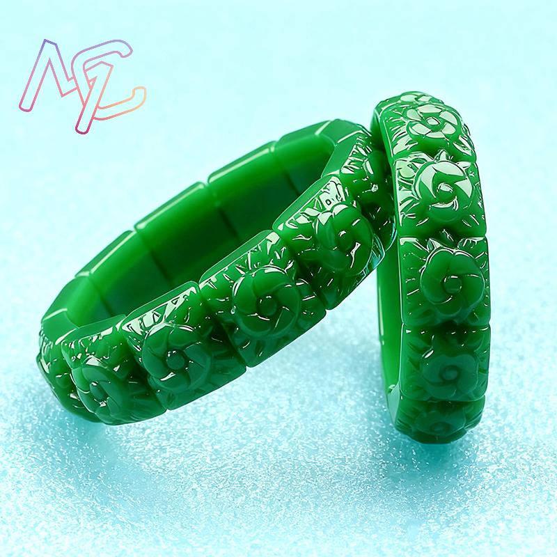 Real Jade Flower Bracelet Bang - Vintage Jewelry Collection ulasan dan harga