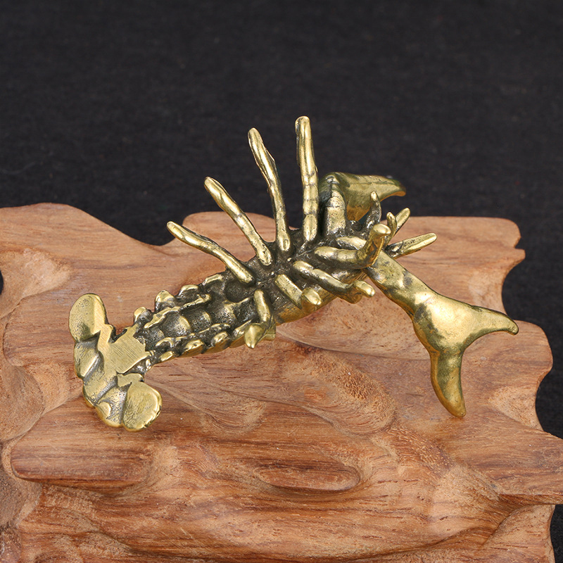 【F】Solid Brass Crayfish Orname - Vintage Collectible Furniture ulasan dan harga