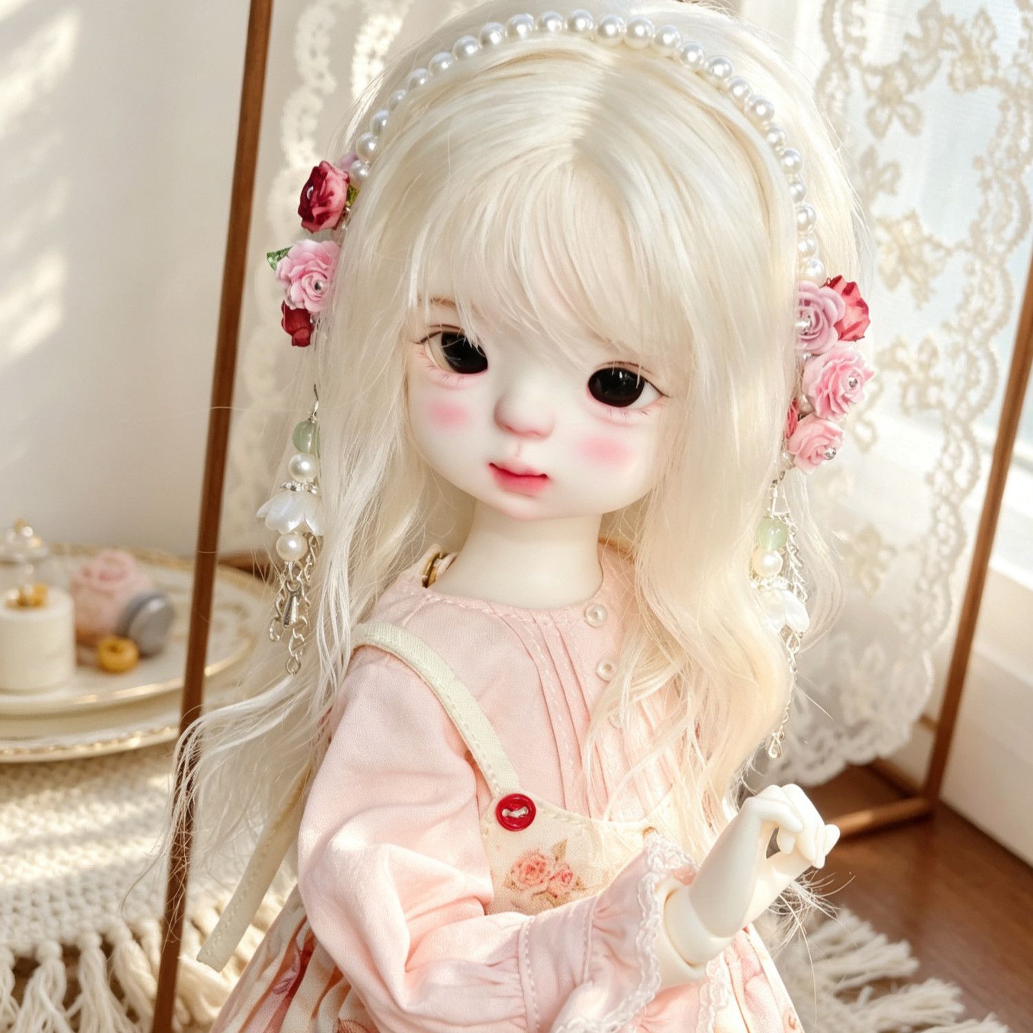 Hand Made Pearl Flower Doll He - Vintage Collectible Accessories ulasan dan harga