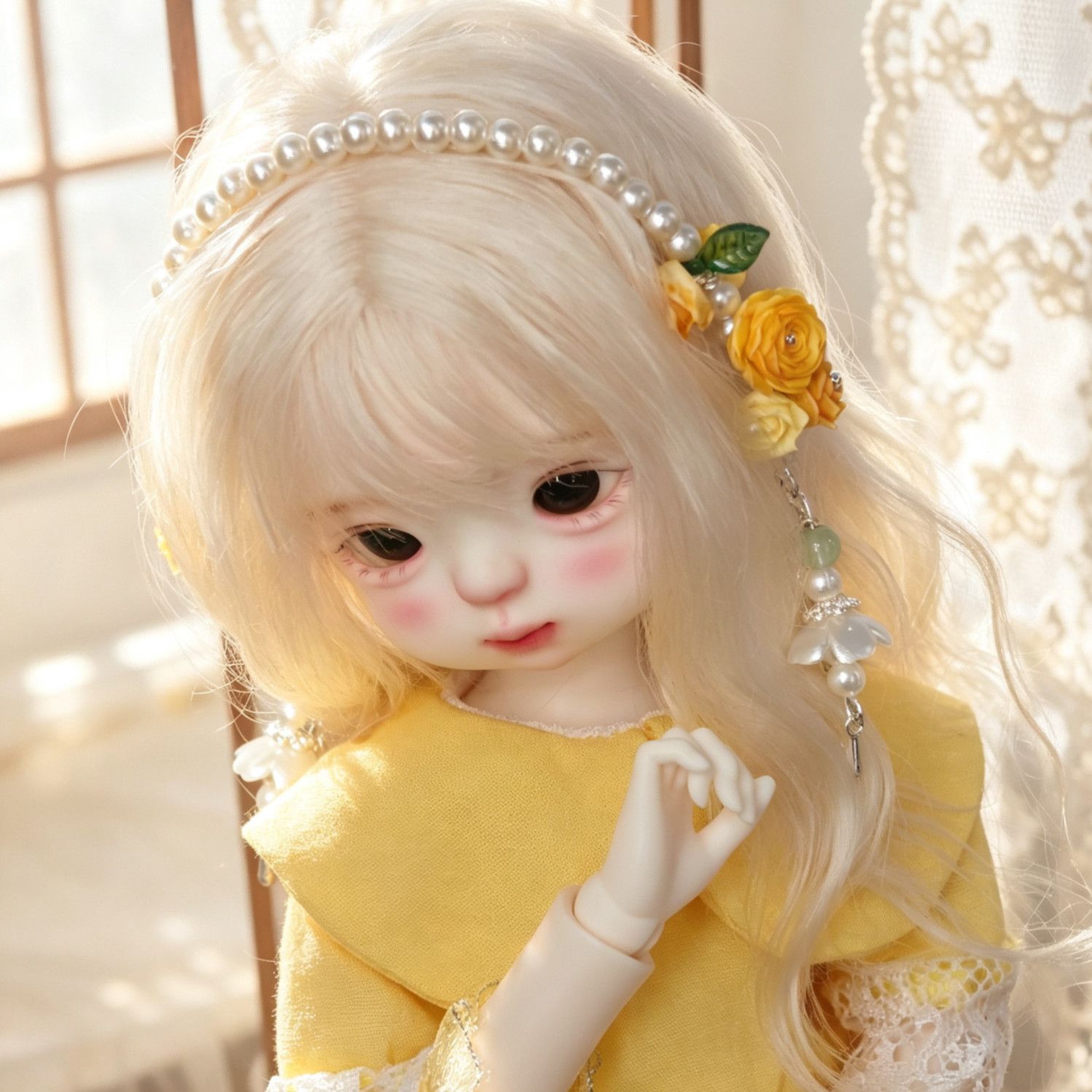 Hand Made Pearl Flower Doll He - Vintage Collectible Accessories ulasan dan harga
