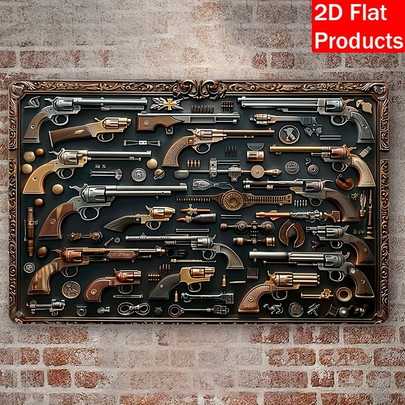 2026 [Metal Decorative Plaque] - Vintage Collectible Guns ulasan dan harga